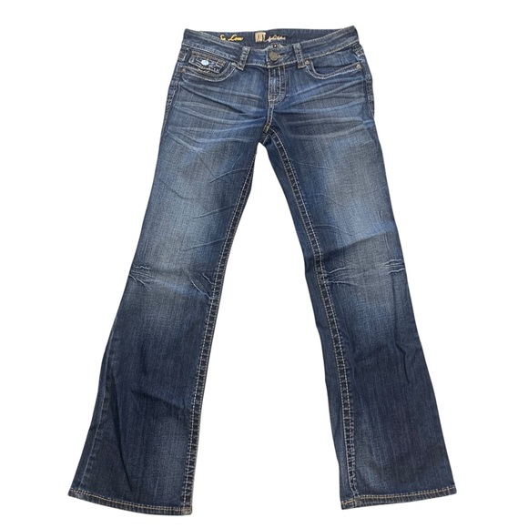 KUT FROM THE KLOTH Flare Jeans Distressed Wash Y2K Retro Denim Pants - Size - 8 - Picture 1 of 6